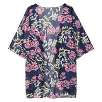 koaiezne kardigani za žene trendi ženski cvjetni Print šifon kardigan kratki rukav labava odjeća za plažu