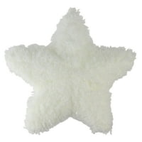 7 Winter's Beauty bijeli plišani sjajni Božićni ukras u obliku zvijezde