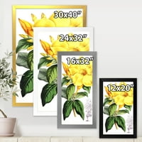 DemandArt 'zeleni listovi sa tropskim žutim cvjetovima II' tradicionalni uokvireni umjetnički otisak