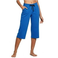Ljetni Capris elastični struk plus veličine pantalone za jogu male sa džepovima na vezicama široke radne