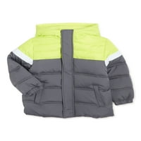 Ixtreme Baby & Toddler Boys' Puffer jakna sa blokadom u boji sa kapuljačom, veličine 12m-4T