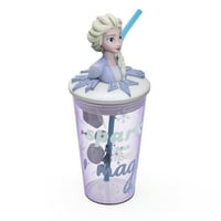 Zak dizajni Disney zamrznuti film Skulprana plastična dječja tumblera sa slamom, Elsa