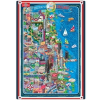 S. Shure Map of Chicago Magnetic Playboard and Puzzle