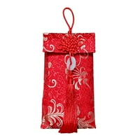 Naierhg Brocade Tassel Kineski stil Lucky Torba za novac Crvena koverta Sretni Novogodišnji džep