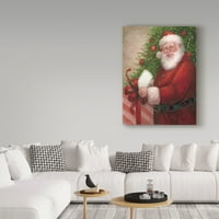 Zaštitni znak likovne umjetnosti 'Santa s poklonom' platnena Umjetnost Mary Miller Veazie