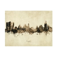 Michael tompsett 'Sofia Bulgaria Skyline Vintage' Platno Art