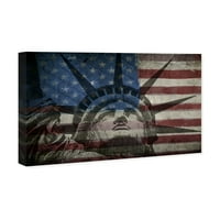 Wynwood Studio Americana i patriotski zidni umjetnički platneni otisci' Kip slobode ' američke zastave-Crvena