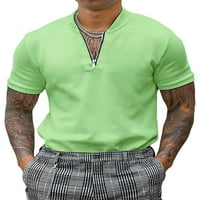 Prednji protok Muška majica Kratki rukav Ljetni vrhovi Prednji zip Majica Rad Moda Basic Tee V bluza izreza