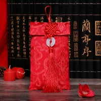 Sunsunrise Brocade Tassel Kineski stil Lucky Torba za novac Crvena koverta Sretni novogodišnji džep