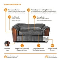 Moots Vip Microsuede Hrast Couch krevet za pse, drveni ugljen, srednji