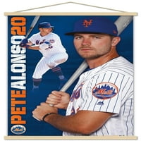 New York Mets - zidni Poster Pete Alonso sa drvenim magnetnim okvirom, 22.375 34
