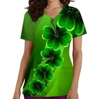 Odeerbi St. Patrick Dan piling Tops za žene V vrat majice modni Dugi rukav štampanje bluza jesen Kauzalni
