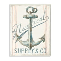 Stupell Industries znak sidra za brodove Nautički okean Pastel akvarel Neuramljena Umjetnost Print Wall