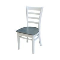 36 okruglo puno punog drveta za trpezarijski stol sa Emily stolicama u bijelom heather sivom međunarodnim