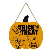 Halloween Drveni viseći vijenac Sretan Halloween Trik ili tretira zidnu plaku ukras od zidova bundeve