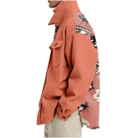 Kaputične jakne za muškarce jesen i zimsko štampanje Slim-Fit rever košulja vunena jakna na otvorenom